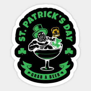 St. Patrick`s day Grab a Beer Sticker